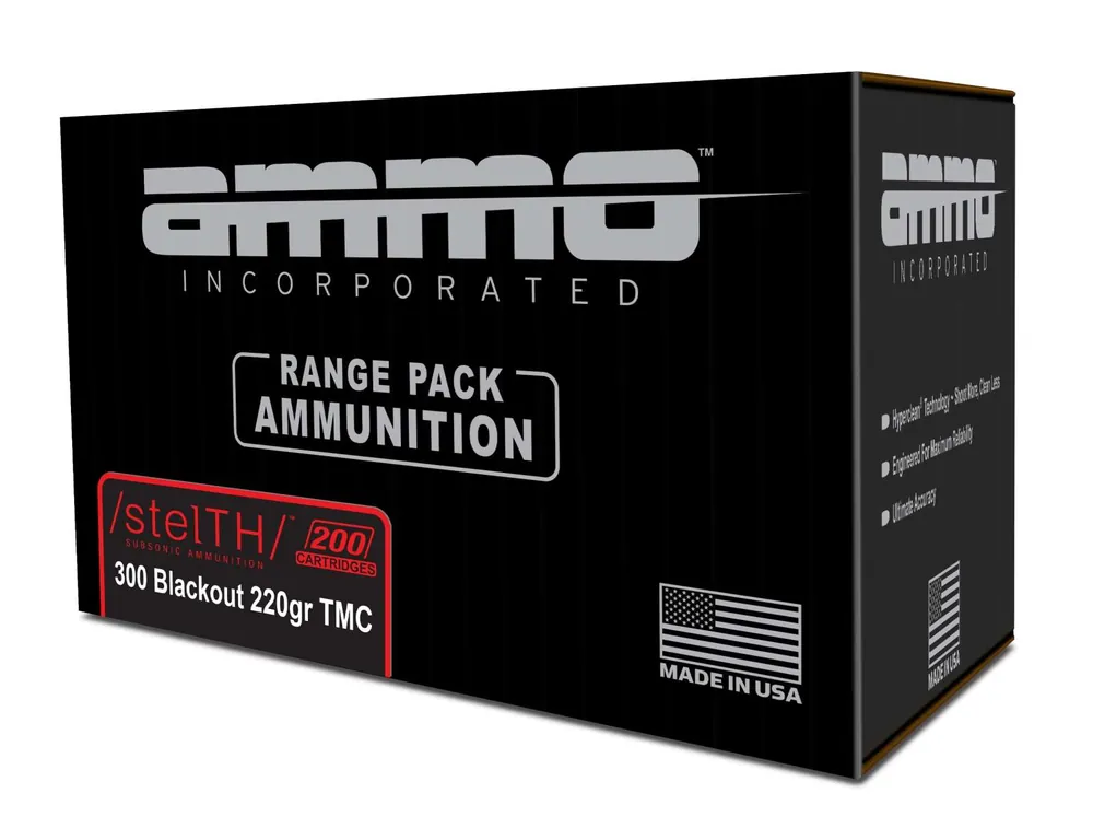 Ammo Inc stelTH Subsonic .300 Blackout Rifle Ammo - 220 Grain | TMC | Range Pack | 200rd Box