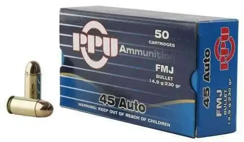 PPU 45 AUTO 230GR FMJ 50RD BOX
