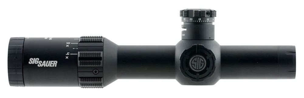 Sig Sauer Electro-Optics Tango4 1-4x 24mm Obj 98-24 ft @ 100 yds FOV 30mm Tube Black Illuminated Horseshoe Dot