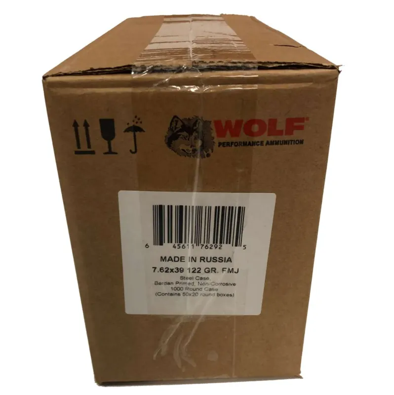 Wolf 762WFMJ Performance 7.62x39mm 123 gr Full Metal Jacket (FMJ) 20 Bx/ 50 Cs