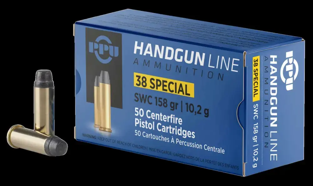 PPU .38 SPECIAL SW 158GR 50RD BOX 500 CASE
