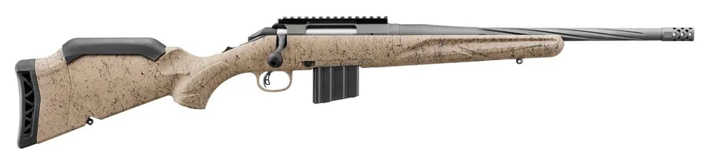 RUGER AMERICAN GENII RANCH 6MM ARC 16.1" COBALT FDE SPLAT