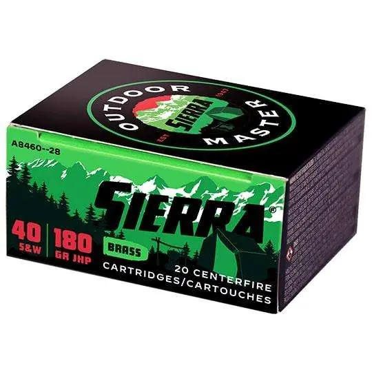 Sierra Sports Master 40 S&W 180 GR JHP Ammo 20 rnds